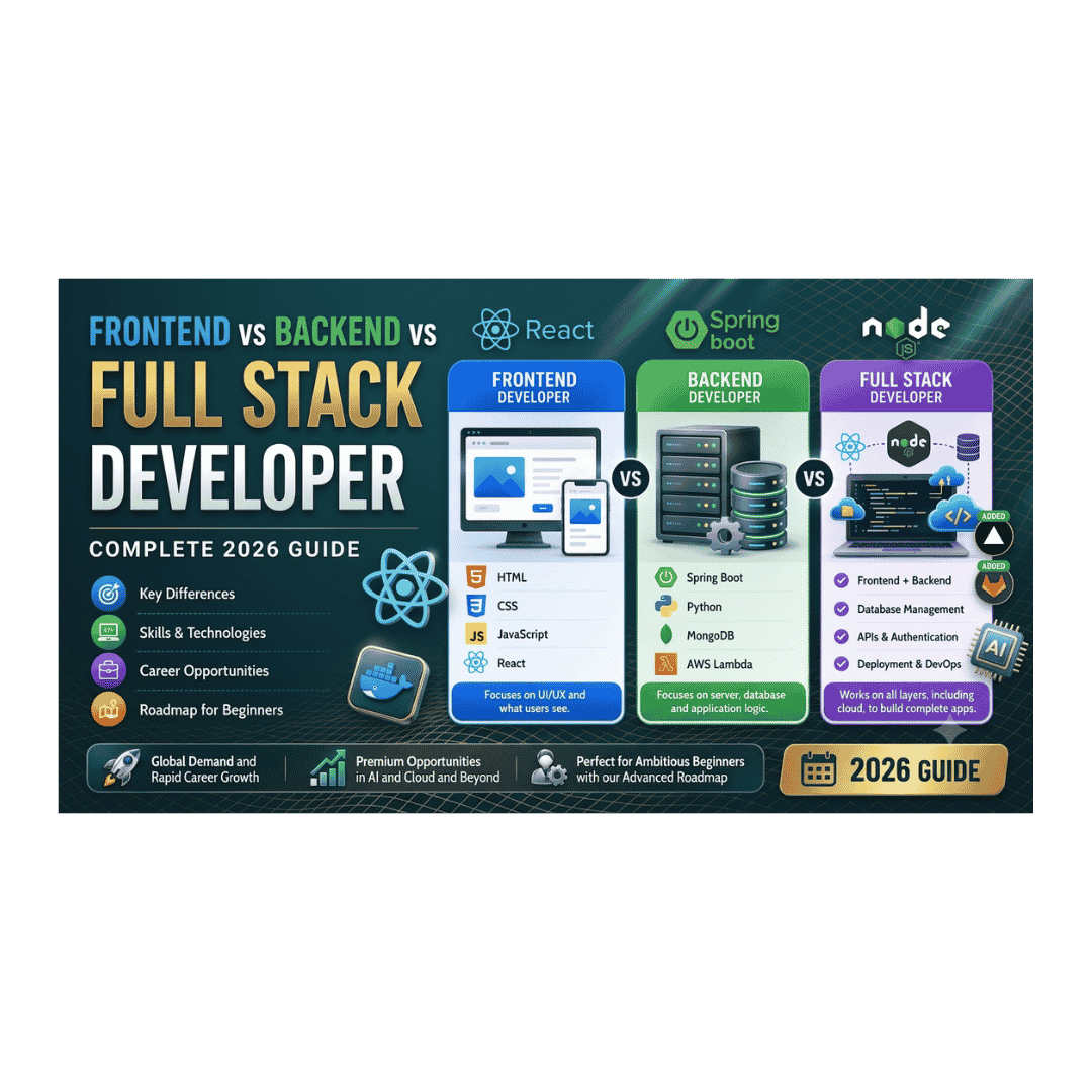 Frontend vs Backend vs Full Stack Developer – Complete 2026 Guide