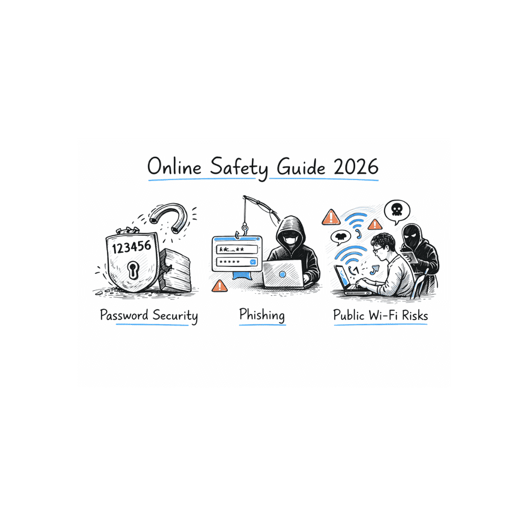 Password Safety, Phishing & Public Wi-Fi Risks: Complete Online Safety Guide 2026